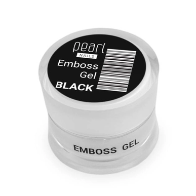 Gel color 3D Negru Emboss Pearl Nails 5ml