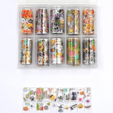 Box Folie de transfer unghii 10in1 - Halloween