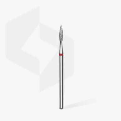 Capăt de freză/bit STALEKS diamantat flacără ascuțită roșu │EXPERT