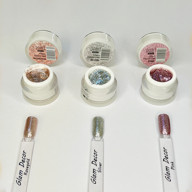 Set 3 Geluri Glam Decor Gel - Sparkling Pink