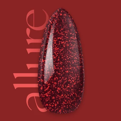 Ojă semipermanentă allure premium roșu cu sclipici G025