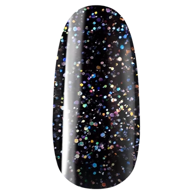 Ojă semipermanentă Negru cu sclipici Pearl Nails Classic Gel lac 844