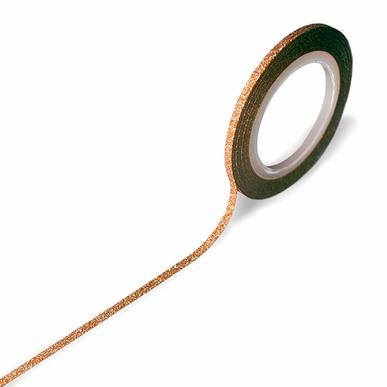 Bandă decorativă unghii 2mm - bronz glitter