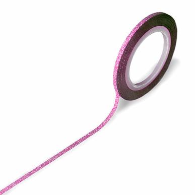 Bandă decorativă unghii 2mm - mov glitter deschis