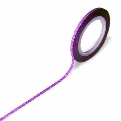 Bandă decorativă unghii 2mm glitter violet