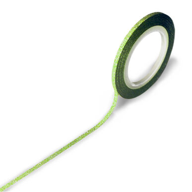 Bandă decorativă unghii 2mm verde glitter