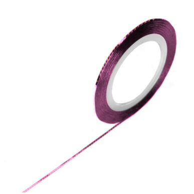 Bandă decorare unghii 1mm - holo pink