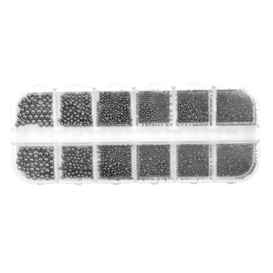 Set caviar metalic  12in1 - argintiu | Pearl Nails 