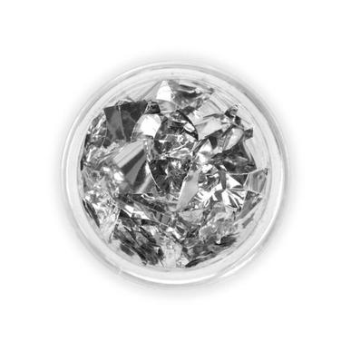 Foițe decor unghii metalice smoke flakes - argintiu
