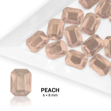 Pietre decorative Unghii dreptunghi  - 6x8mm - Peach