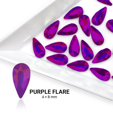 Pietre decorative Unghii lacrimă - 4x8mm - Purple Flare