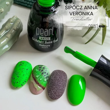 Bază Rubber Gummy Pearl Nails Verde Neon 15 ml