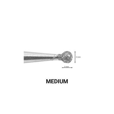 Capăt de freză diamant tip bilă, 2mm