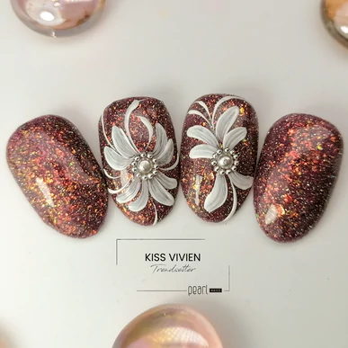 Ojă semipermanentă mov cu sclipici Pearl Nails Classic Gel Lac 834