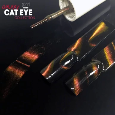 Ojă semipermanentă Cat Eye Galaxy Coral-Galben Pearl Nails 7 ml 705