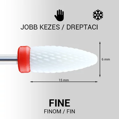 Capăt de freză în formă de flacără pt. dreptaci - Fine