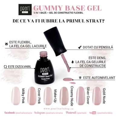 Bază Rubber Gummy Pearl Nails Make Up 15 ml