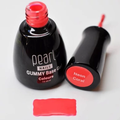 Bază Rubber Gummy Pearl Nails Neon Coral 15 ml