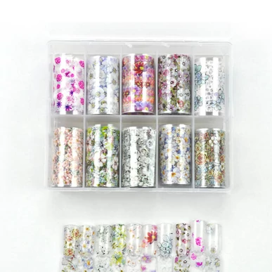 Box Folie de transfer unghii 10in1 - Flowers