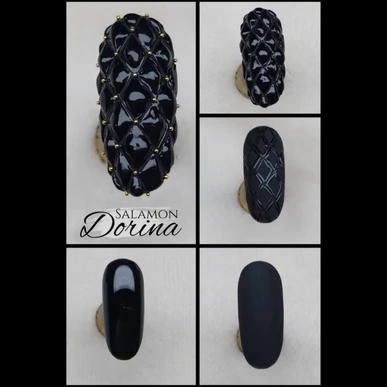 Gel color 3D Negru Emboss Pearl Nails 5ml