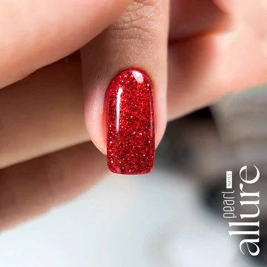 Ojă semipermanentă allure premium roșu cu sclipici G025