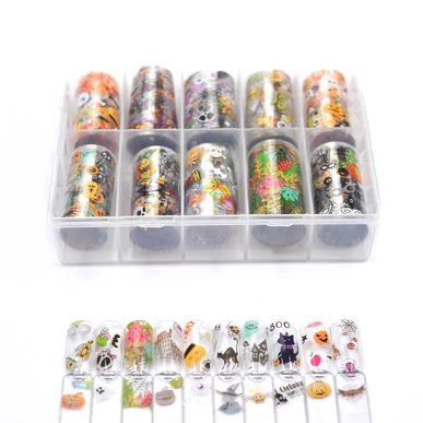 Box Folie de transfer unghii 10in1 - Halloween