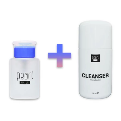 Cleanser 250 ml + Dozator Pearl Nails cu pompă albastru