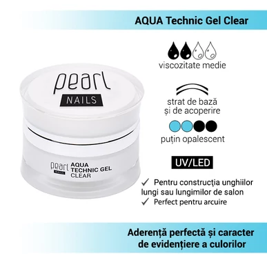 Gel de construcție transparent AQUA Technic Clear Gel Pearl Nails 5ml