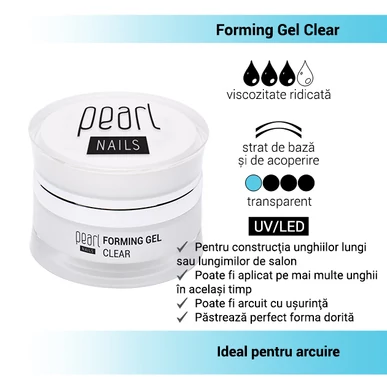 Gel de construcție transparent Forming Gel Clear Pearl Nails 15ml