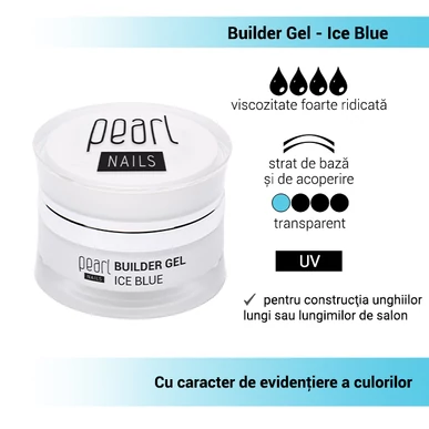Builder Gel Ice Blue 15ml - Gel de construcţie transparent cu viscozitate ridicată