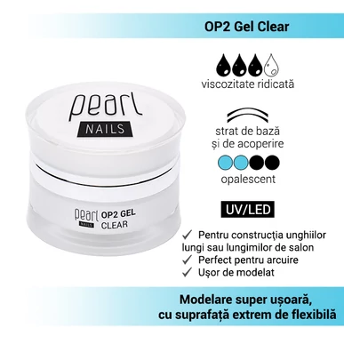 Gel de Construcție OP2 Gel Clear Optimal Power Pearl Nails 50ml