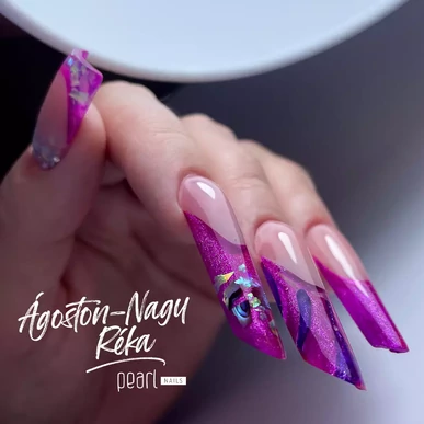 Ojă semipermanentă cu efect Neon Cat Eye Violet Pearl Nails 7ml 733