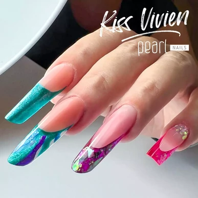 Ojă semipermanentă cu efect Neon Cat Eye Turcoaz Pearl Nails 7ml 730