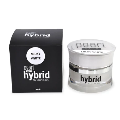  PolyAcryl Gel Hybrid Pearl Nails Milky White 15 ml