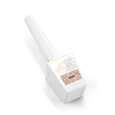 Ojă semipermanentă premium cu sclipici auriu allure G002