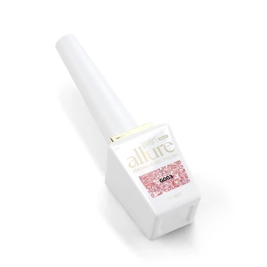 Ojă semipermanentă premium cu sclipici roz allure G003