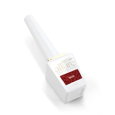 Ojă semipermanentă premium cu sclipici roșu allure G025
