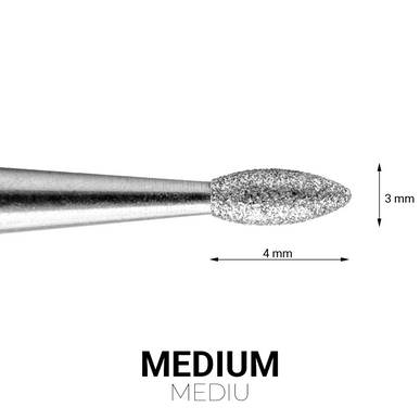 Capăt de freză diamantat  în formă de picătură - Medium