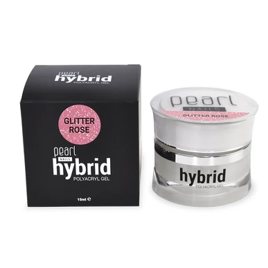  PolyAcryl Gel Hybrid Pearl Nails Glitter Rose 15 ml