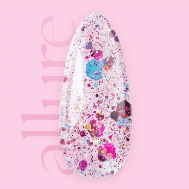 Ojă semipermanentă allure premium rubin-pink-auriu cu sclipici G071