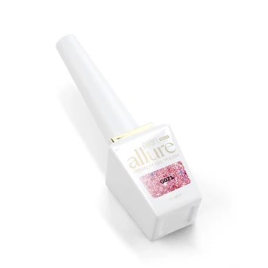Ojă semipermanentă allure premium rubin-pink-auriu cu sclipici G071