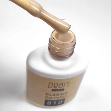 Ojă semipermanentă Auriu cu sclipici Pearl Nails Classic Gel Lac 810