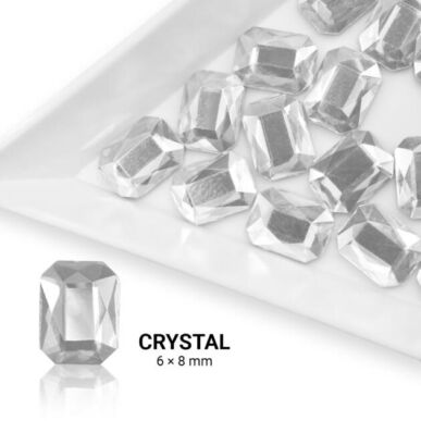 Pietre decorative dreptunghi  - 6x8mm - Crystal