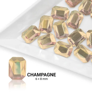 Pietre decorative Unghii dreptunghi  - 6x8mm - Champagne