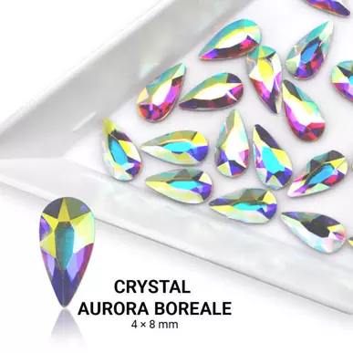 Pietre decorative Unghii lacrimă - 4x8mm - Crystal AB