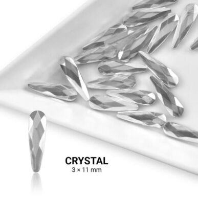 Pietre decorative lacrimă -  3x11mm - Crystal
