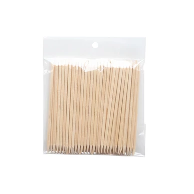 Bețișoare pentru cuticule și curățare unghii din lemn 12 cm (50 buc + 10 buc CADOU)