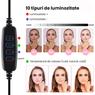 Suport telefoane tip braț reglabil cu lumină LED PULUZ PKT3089B, Streaming Live Suport telefoane tip braț reglabil cu lumină LED PULUZ PKT3089B, Streaming Live